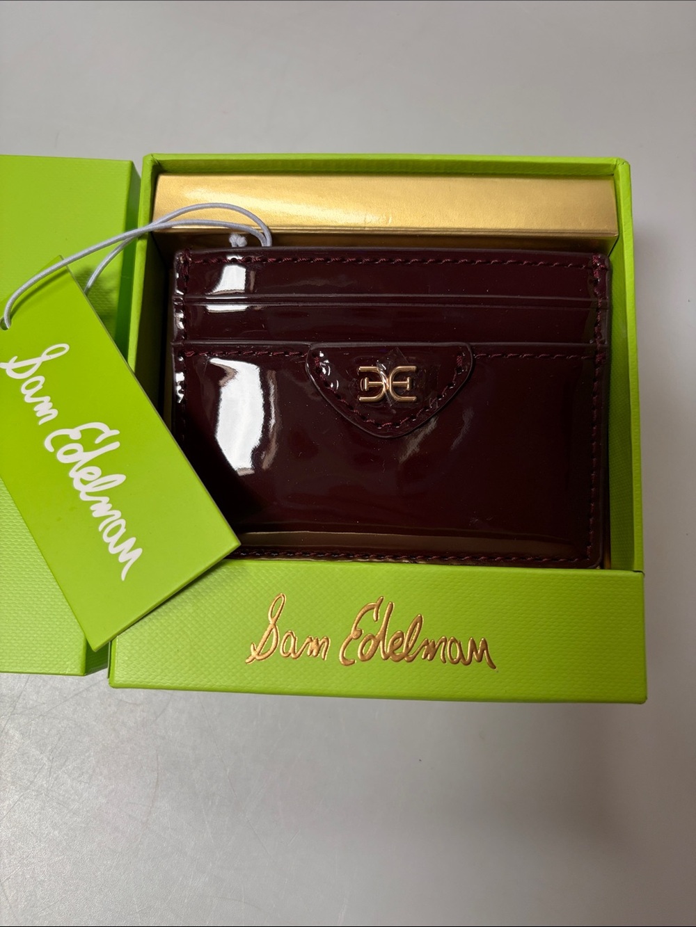 NWT Sam Edelman Burgundy Card Case